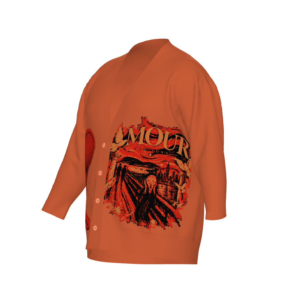 THE SCREAM Unisex Plus Size Cardigan