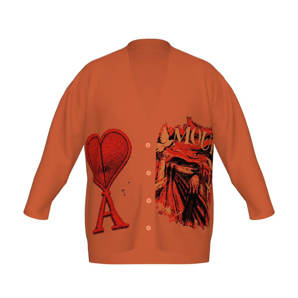 THE SCREAM Unisex Plus Size Cardigan