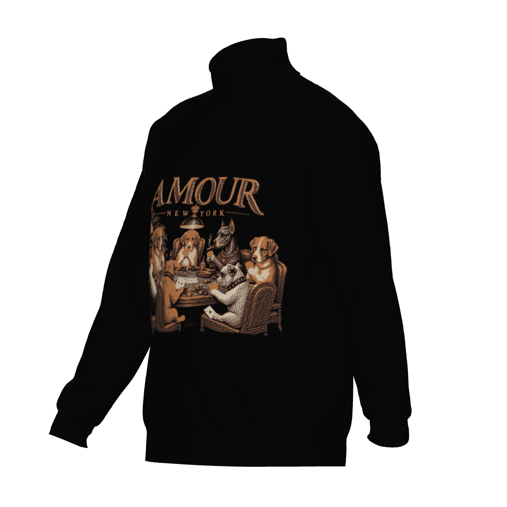 dogs playing poker Unisex Turtle Neck Sweater