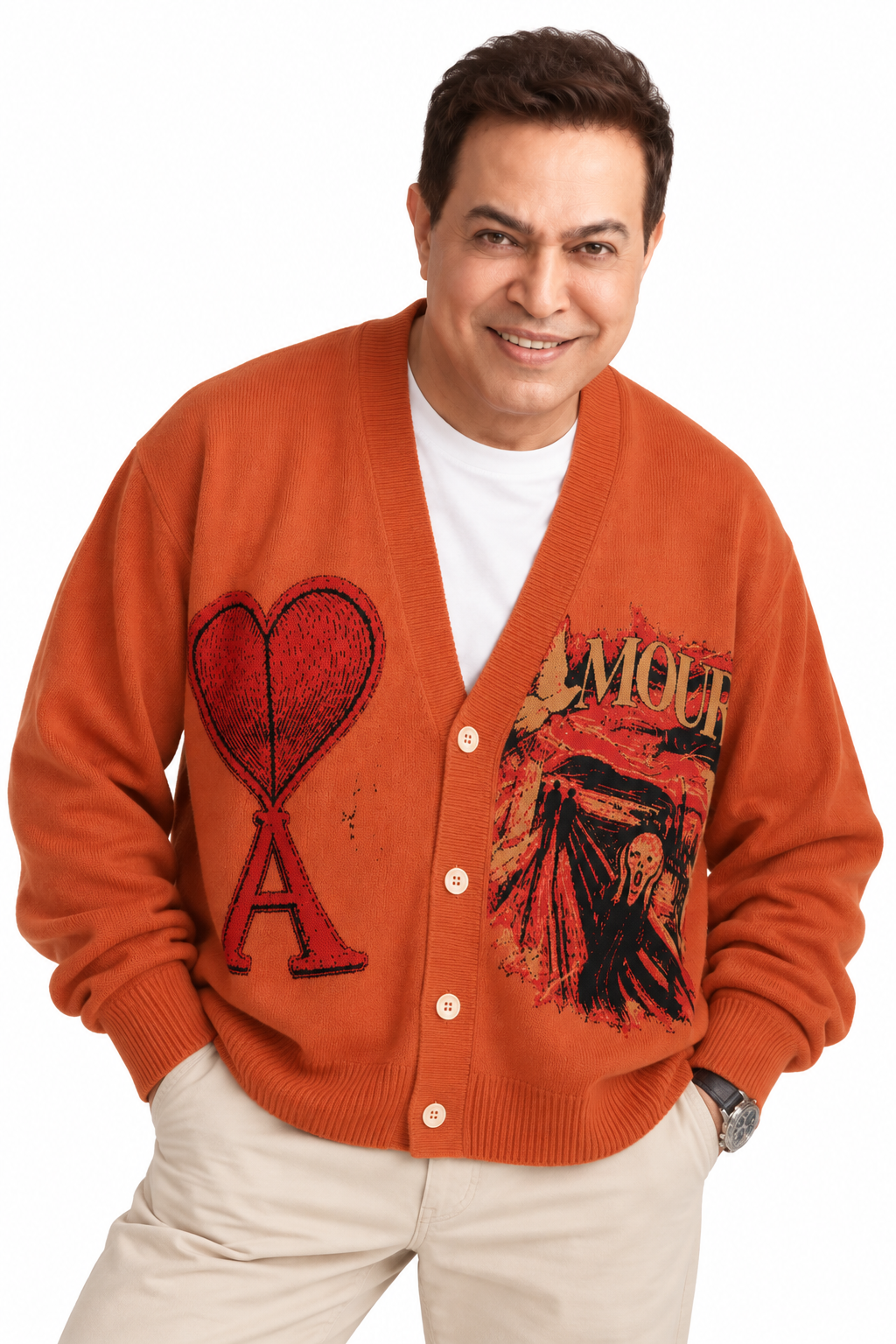 THE SCREAM Unisex Plus Size Cardigan