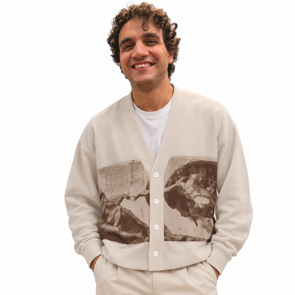 MICHEAL ANGELO THE BIRTH OF ADAM Unisex Plus Size Cardigan