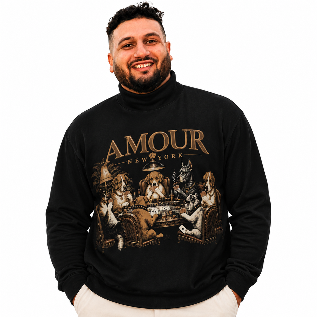 dogs playing poker Unisex Turtle Neck Sweater