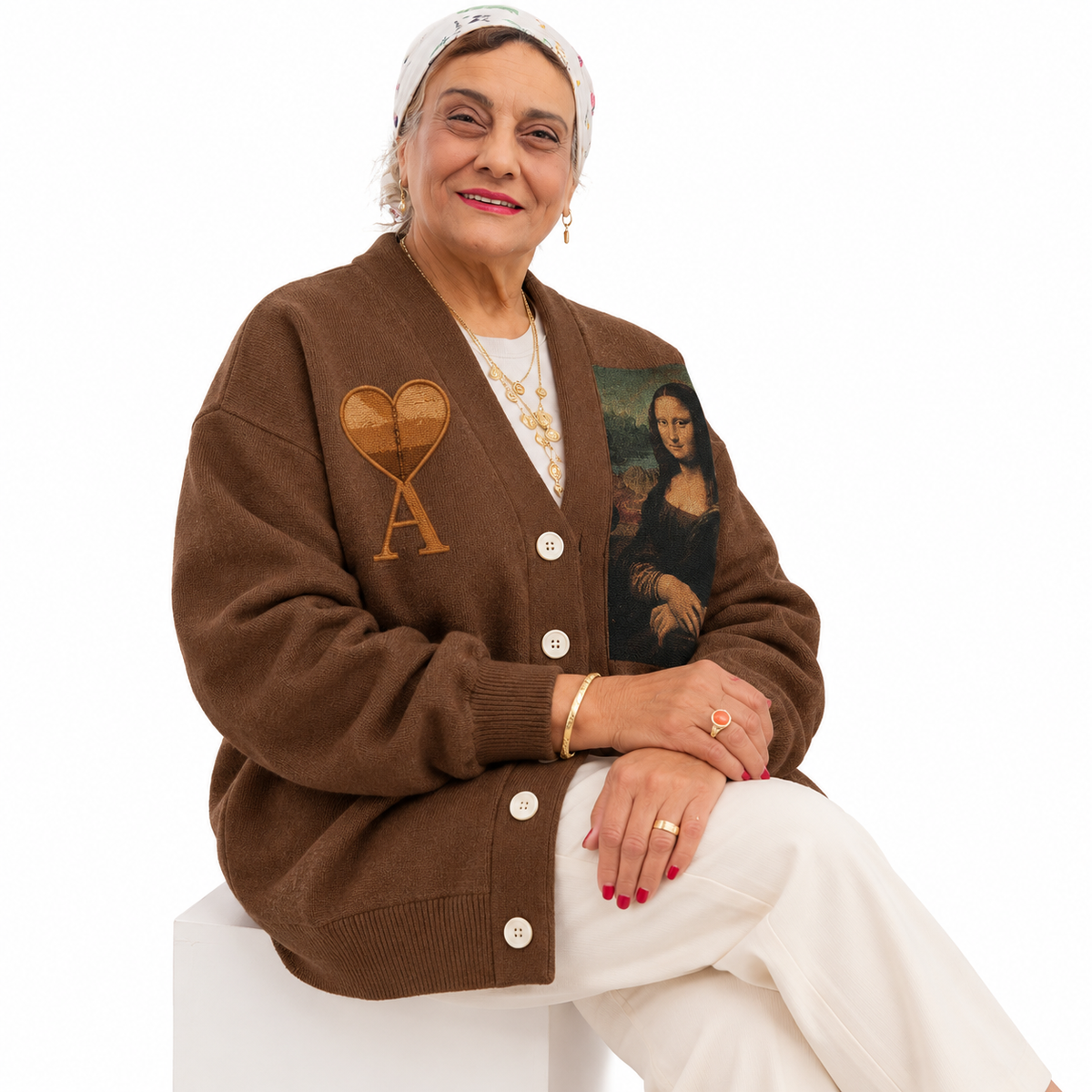 MONA LISA Unisex Plus Size Cardigan
