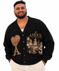 DOGS PLAYING POKER Unisex Plus Size Cardigan