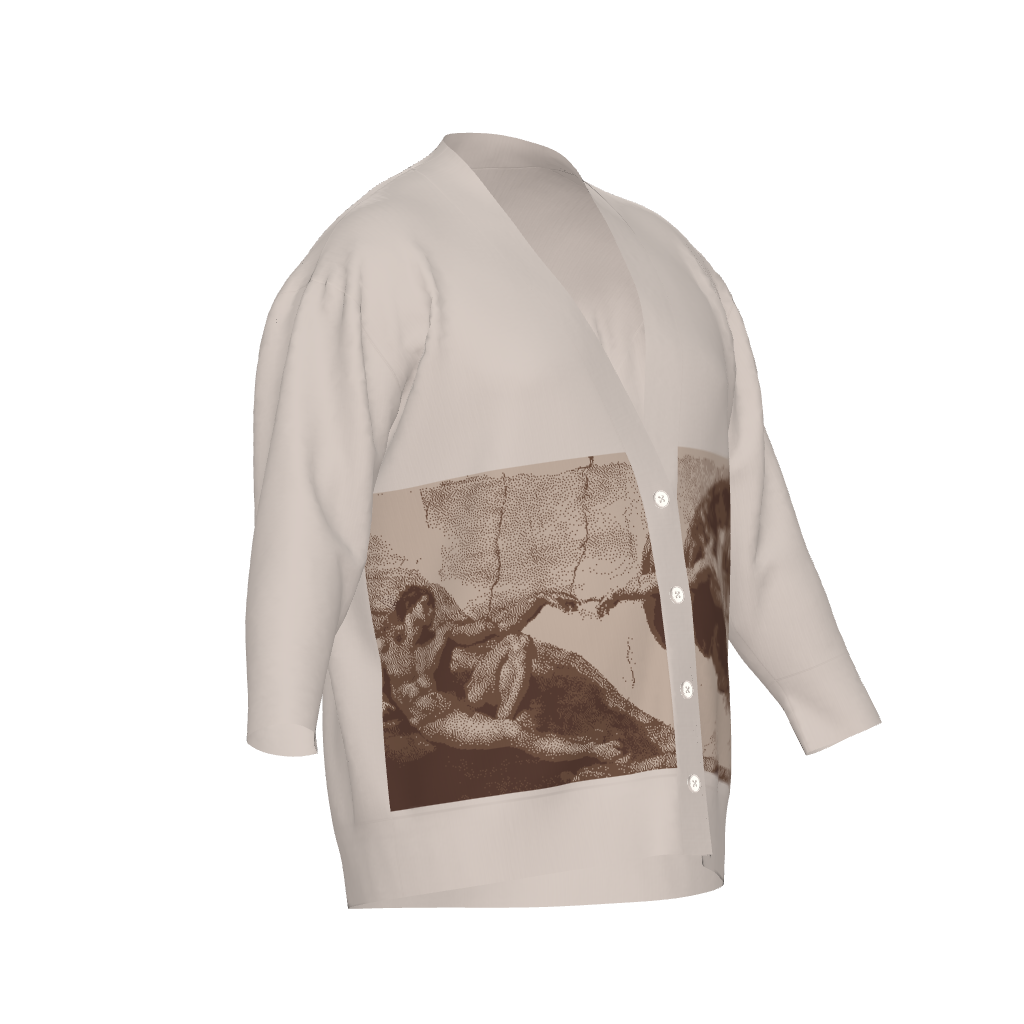 MICHEAL ANGELO THE BIRTH OF ADAM Unisex Plus Size Cardigan