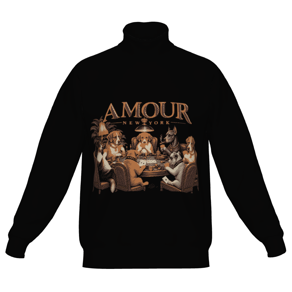 dogs playing poker Unisex Turtle Neck Sweater
